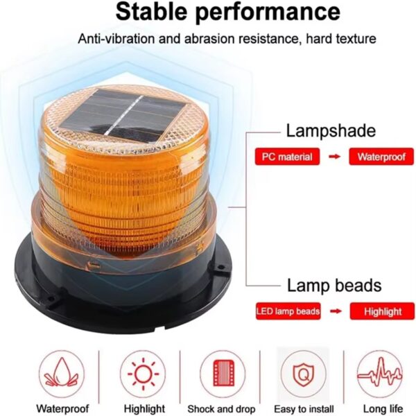 Solar Magnetic Warning Yellow Beacon Light - Image 2